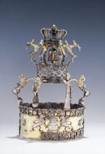 AN EXCEPTIONAL SILVER TORAH CROWN. Tarnograd, Poland, c. 1880