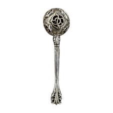 Chrome Hearts Sterling Silver Floral Factory Diamonds Ball Scepter Size 4.5 in